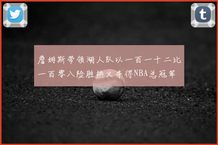 詹姆斯带领湖人队以一百一十二比一百零八险胜热火夺得NBA总冠军